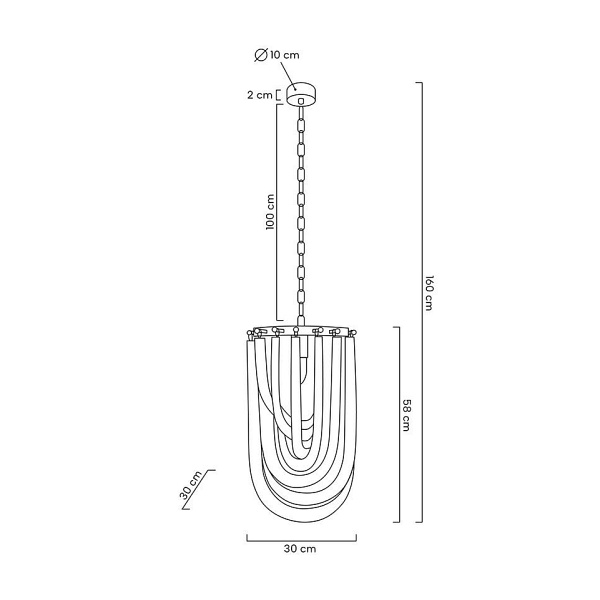 Lampa wisząca MURANO L złota - Moosee